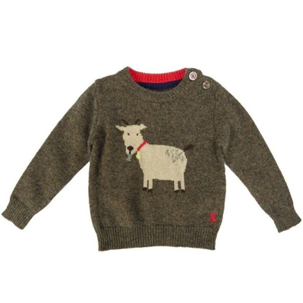 Joules Baby Billy Grey Lamb Sweater 3-6‎ Months Cotton Wool Blend EUC